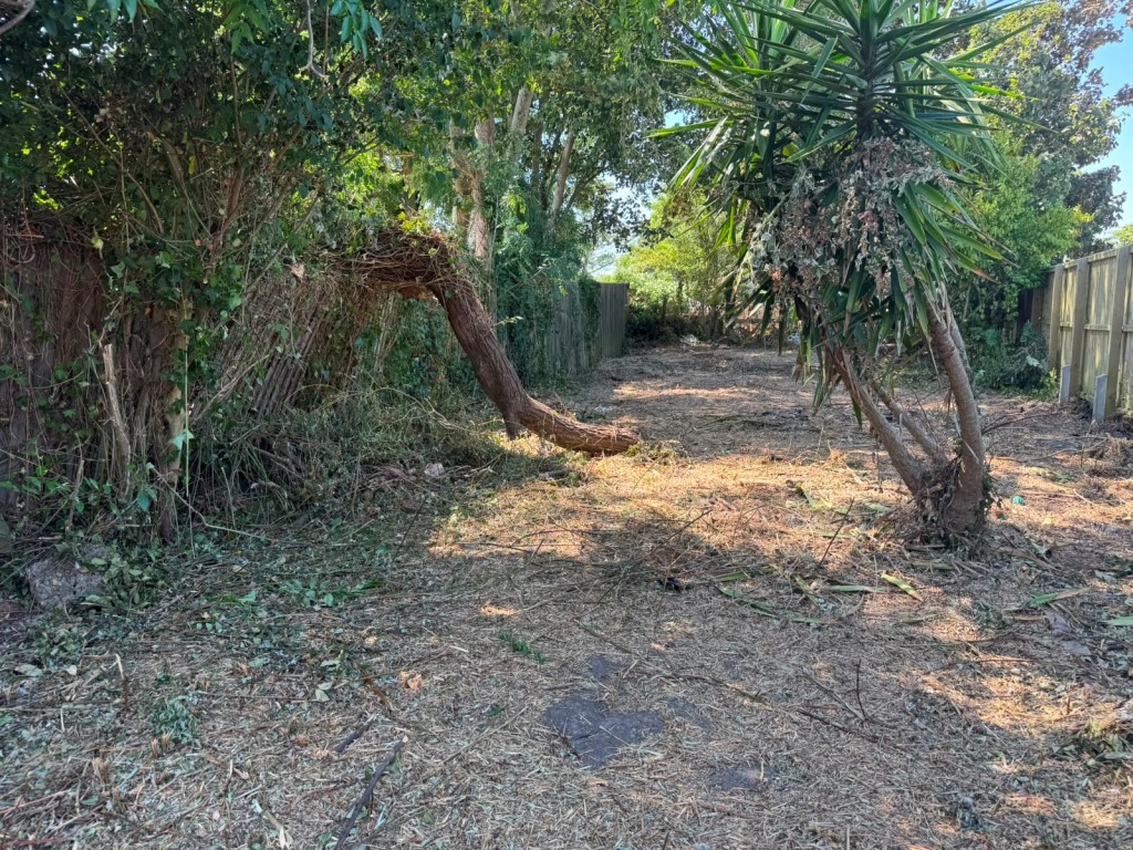 Lot: 141 - SEMI-DETACHED HOUSE FOR IMPROVEMENT - View of the rear garden